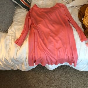 long coral shirt/dress